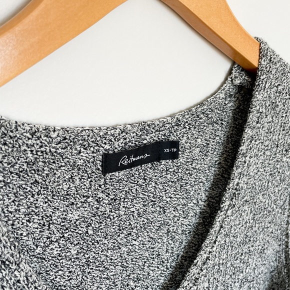 Grey Midi Sweater Knit V-Neck Dress - Picture 3 of 3